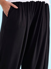 Load image into Gallery viewer, Go Colors Black Viscose Stretch Harems
