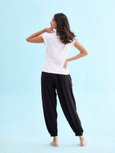 Load image into Gallery viewer, Go Colors Black Viscose Stretch Harems

