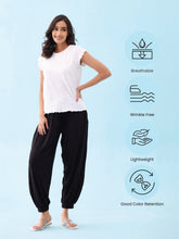Load image into Gallery viewer, Go Colors Black Viscose Stretch Harems
