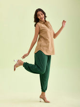 Load image into Gallery viewer, Go Colors Dark Green Viscose Stretch Harems
