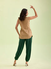 Load image into Gallery viewer, Go Colors Dark Green Viscose Stretch Harems
