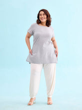 Load image into Gallery viewer, Go Colors Ecru Viscose Stretch Harems
