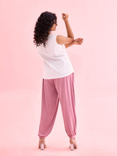 Load image into Gallery viewer, Go Colors Light Wine Viscose Stretch Harems
