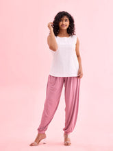 Load image into Gallery viewer, Go Colors Light Wine Viscose Stretch Harems
