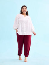 Load image into Gallery viewer, Go Colors Maroon Viscose Stretch Harems
