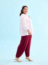 Load image into Gallery viewer, Go Colors Maroon Viscose Stretch Harems
