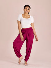 Load image into Gallery viewer, Go Colors Medium Violet Viscose Stretch Harems
