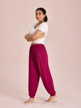 Load image into Gallery viewer, Go Colors Medium Violet Viscose Stretch Harems
