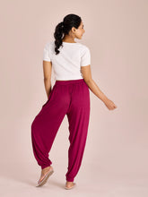Load image into Gallery viewer, Go Colors Medium Violet Viscose Stretch Harems
