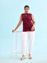 Load image into Gallery viewer, Go Colors White Viscose Stretch Harems
