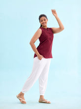 Load image into Gallery viewer, Go Colors White Viscose Stretch Harems
