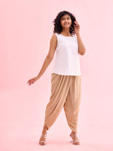 Load image into Gallery viewer, Go Colors Gold Woven Viscose Harem Dhoti Pant
