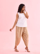 Load image into Gallery viewer, Go Colors Gold Woven Viscose Harem Dhoti Pant
