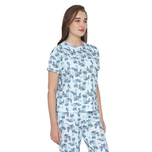 Load image into Gallery viewer, Wacoal Women’s Snooze Club Short sleeve Full Length Comfort Fit Pure Cotton Pajama Set-Blue LI09A01

