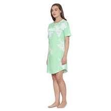 Load image into Gallery viewer, Wacoal Women’s Snooze Club Short sleeve Calf Length Comfort Fit Pure Cotton Night Dress-Sea Green LI09A02
