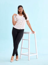 Load image into Gallery viewer, Go Colors Black Cotton Poly Stretch Knit Jeggings
