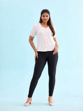 Load image into Gallery viewer, Go Colors Black Cotton Poly Stretch Knit Jeggings
