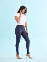 Load image into Gallery viewer, Go Colors Blue Cotton Poly Stretch Knit Jeggings
