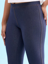 Load image into Gallery viewer, Go Colors Blue Cotton Poly Stretch Knit Jeggings
