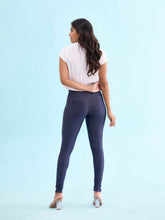 Load image into Gallery viewer, Go Colors Blue Cotton Poly Stretch Knit Jeggings
