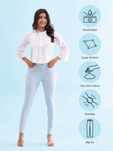 Load image into Gallery viewer, Go Colors Aqua Cotton Polyester Super Stretch Jeggings
