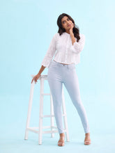 Load image into Gallery viewer, Go Colors Aqua Cotton Polyester Super Stretch Jeggings
