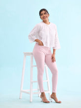 Load image into Gallery viewer, Go Colors Baby Pink Cotton Polyester Super Stretch Jeggings
