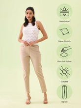 Load image into Gallery viewer, Go Colors Beige Cotton Polyester Super Stretch Jeggings
