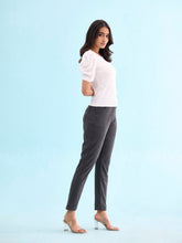 Load image into Gallery viewer, Go Colors Black Cotton Poly Stretch Stripes Printed Jeggings
