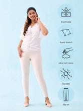 Load image into Gallery viewer, Go Colors Cream Cotton Polyester Super Stretch Jeggings
