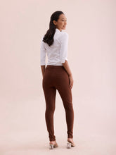 Load image into Gallery viewer, Go Colors Dark Brown Cotton Polyester Super Stretch Jeggings
