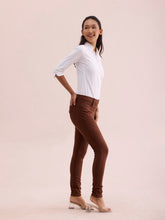 Load image into Gallery viewer, Go Colors Dark Brown Cotton Polyester Super Stretch Jeggings
