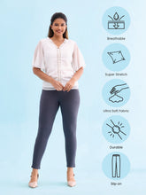 Load image into Gallery viewer, Go Colors Dark Jean Cotton Polyester Super Stretch Jeggings
