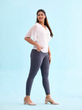 Load image into Gallery viewer, Go Colors Dark Jean Cotton Polyester Super Stretch Jeggings

