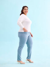 Load image into Gallery viewer, Go Colors Dusty Blue Cotton Polyester Super Stretch Jeggings
