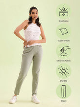 Load image into Gallery viewer, Go Colors Dusty Green Cotton Polyester Super Stretch Jeggings
