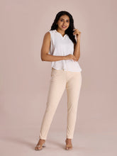Load image into Gallery viewer, Go Colors Ecru Cotton Polyester Super Stretch Jeggings
