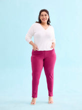 Load image into Gallery viewer, Go Colors Fuchsia Cotton Polyester Super Stretch Jeggings

