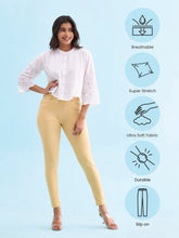 Load image into Gallery viewer, Go Colors Golden Yellow Cotton Polyester Super Stretch Jeggings
