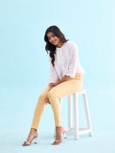 Load image into Gallery viewer, Go Colors Golden Yellow Cotton Polyester Super Stretch Jeggings
