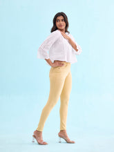 Load image into Gallery viewer, Go Colors Golden Yellow Cotton Polyester Super Stretch Jeggings
