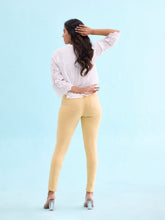 Load image into Gallery viewer, Go Colors Golden Yellow Cotton Polyester Super Stretch Jeggings
