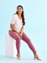Load image into Gallery viewer, Go Colors Light Wine Cotton Polyester Super Stretch Jeggings
