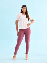 Load image into Gallery viewer, Go Colors Light Wine Cotton Polyester Super Stretch Jeggings
