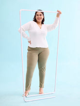 Load image into Gallery viewer, Go Colors Olive Green Cotton Polyester Super Stretch Jeggings
