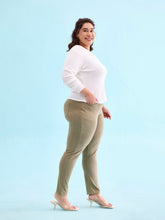 Load image into Gallery viewer, Go Colors Olive Green Cotton Polyester Super Stretch Jeggings
