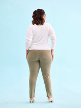 Load image into Gallery viewer, Go Colors Olive Green Cotton Polyester Super Stretch Jeggings
