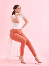Load image into Gallery viewer, Go Colors Orange Cotton Polyester Super Stretch Jeggings
