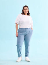 Load image into Gallery viewer, Go Colors Aqua Cotton Poly Stretch Cuffed Joggers

