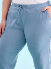 Load image into Gallery viewer, Go Colors Aqua Cotton Poly Stretch Cuffed Joggers
